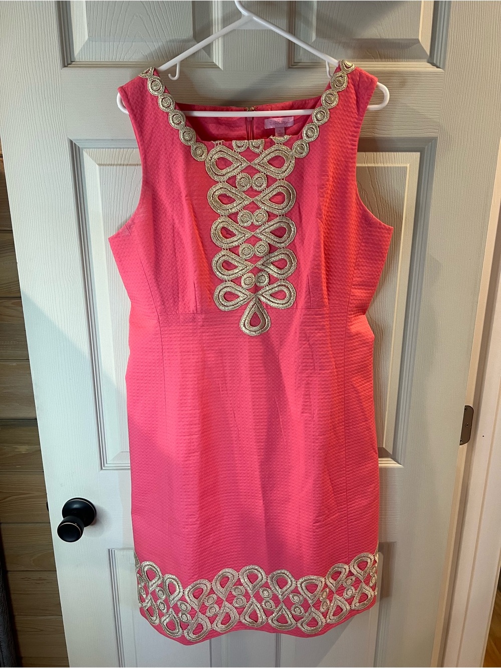 Lilly Pulitzer Coral Pink Embellished Shift Dress